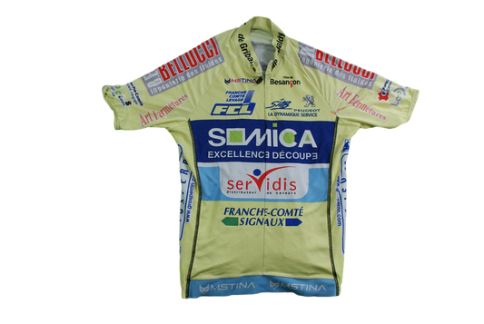 Maillot vélo vintage Peugeot Besançon Somica