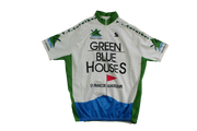 Maillot cyclisme vintage Green blue houses Caraïbles