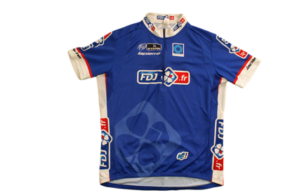 Maillot vélo rétro Decathlon Française des jeux UCI b'Twin Lapierre Le bleuet de France