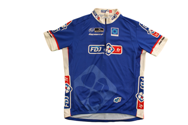 Maillot vélo rétro Decathlon Française des jeux UCI b'Twin Lapierre Le bleuet de France