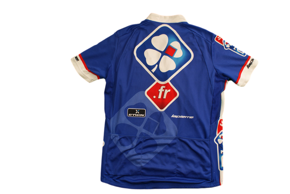 Maillot vélo rétro Decathlon Française des jeux UCI b'Twin Lapierre Le bleuet de France