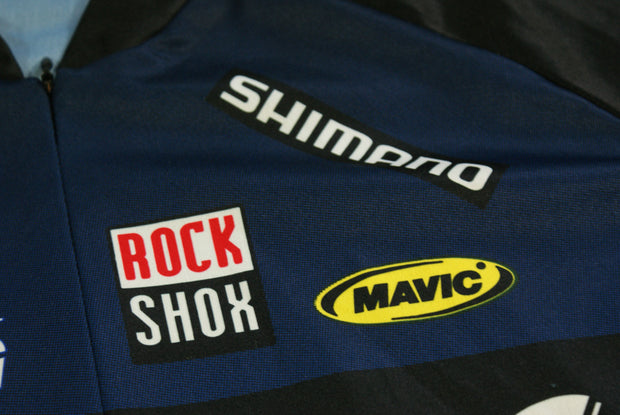 Maillot vélo rétro Shimano Rock Shox MSG Mavic Stevens