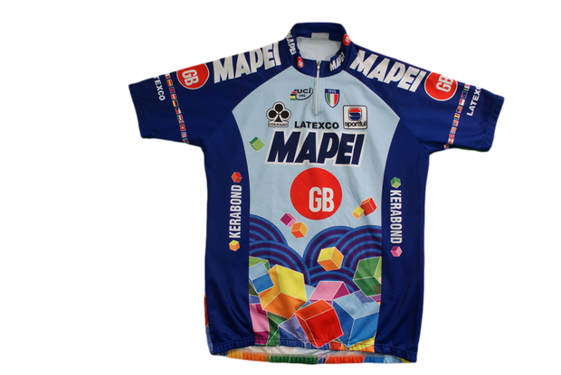 Maillot cyclisme vintage Sportful Mapei Colnago Latexco UCI 1995 – The Sport Nuggets Maillot cyclisme vintage Sportful Mapei Colnago Latexco UCI 1995 – The Sport Nuggets