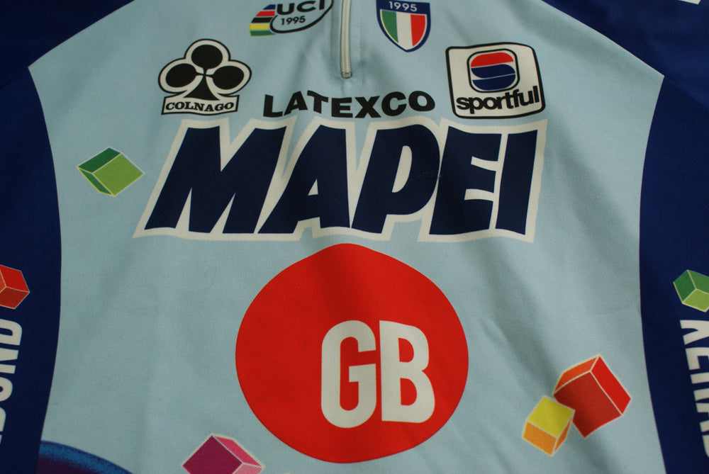 Maillot Vélo Rétro Sportful Mapei Colnago – Multicolore, Taille M, Manches Courtes, UCI 1995