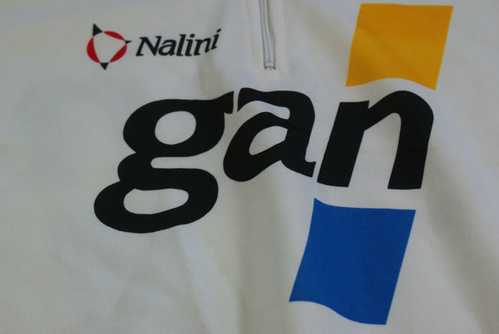 Maillot Vélo Rétro Nalini GAN Eddy Merckx, Taille XL, Manches Courtes, Multicolore