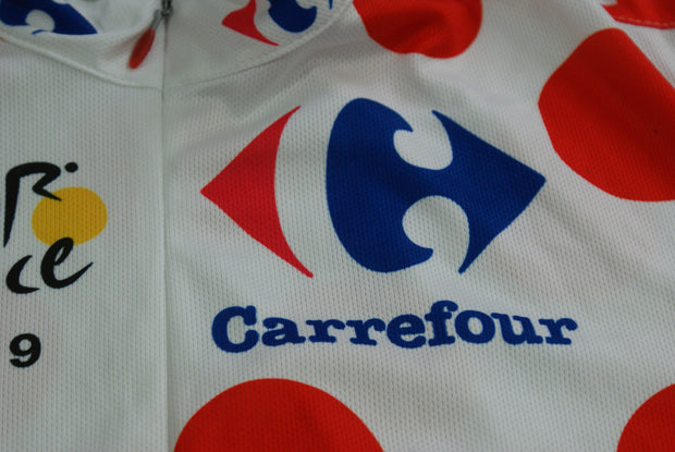 Maillot à pois vélo rétro Nike Carrefour Tour de France 2009