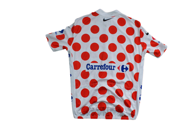 Maillot à pois vélo rétro Nike Carrefour Tour de France 2009