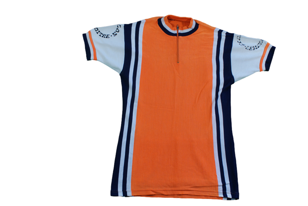 Maillot cyclisme vintage orange manches courtes