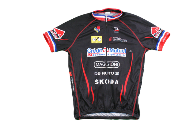 Maillot vélo rétro Halgand Crédit Mutuel Eiffage Doras Skoda Maggioni