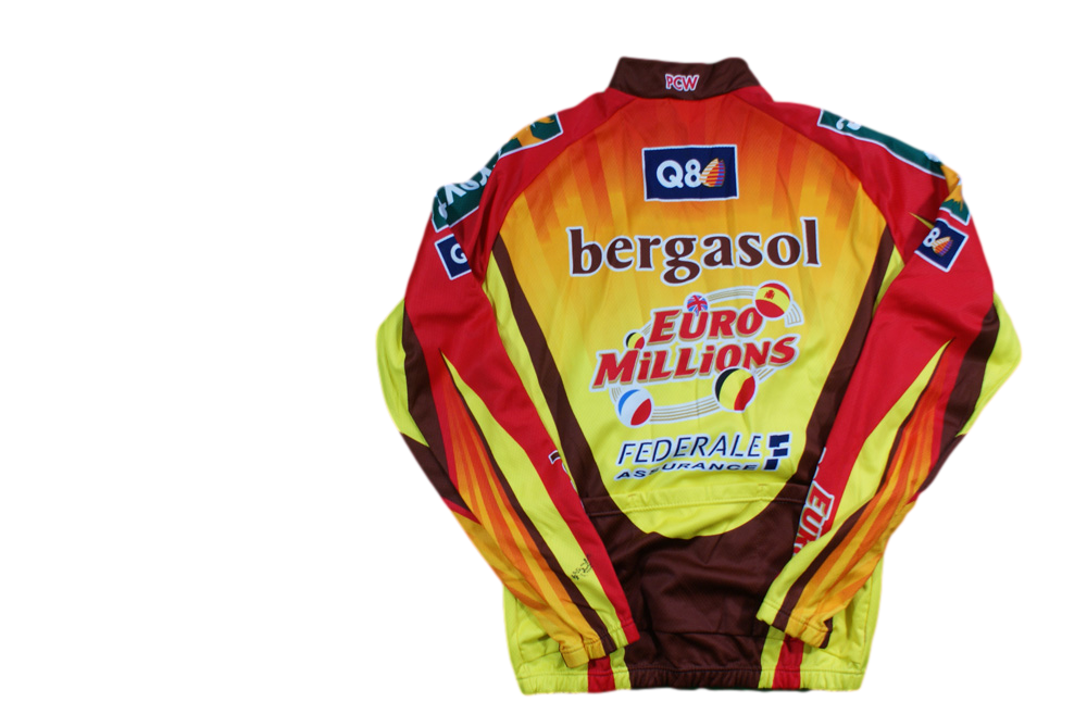 Veste vélo vintage Vermarc Lotto Bergasol Creyf's Euro Millions