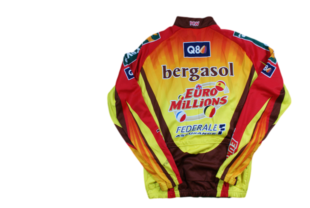 Veste vélo vintage Vermarc Lotto Bergasol Creyf's Euro Millions