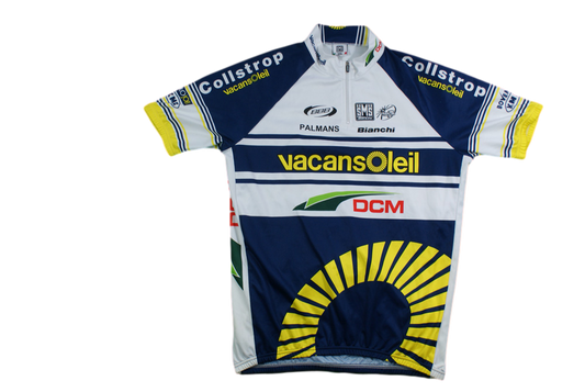 Maillot vélo vintage Santini Vacansoleil BBB Palmans Bianchi DCM