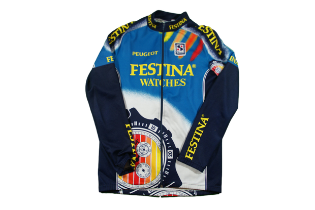 Veste cyclisme vintage Festina Peugeot Sibille