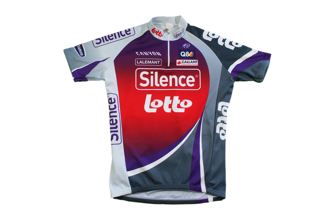 Maillot cyclisme vintage Vermarc Lotto Silence Q8 UCI