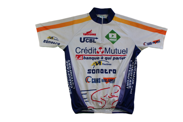 Maillot vélo rétro Crédit Mutuel Taccone Dekra