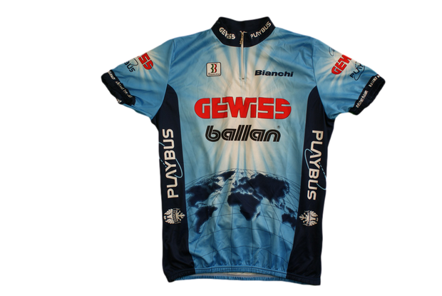 Maillot vélo rétro Biemme Gewiss Bianchi Playbus