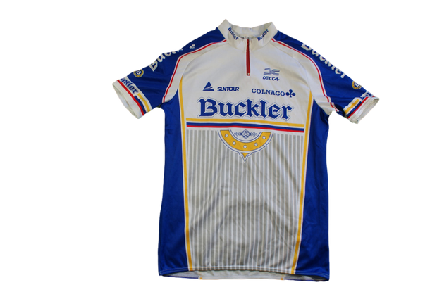 Maillot vélo rétro Buckler Decca Colnago Suntour