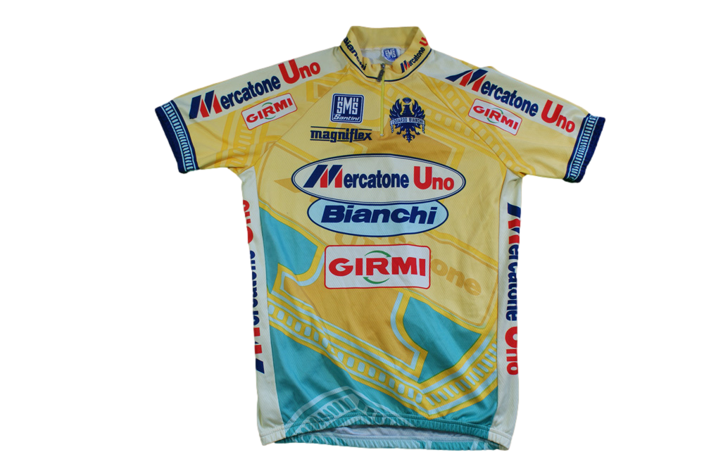 Maillot cyclisme vintage Santini Magniflex Bianchi