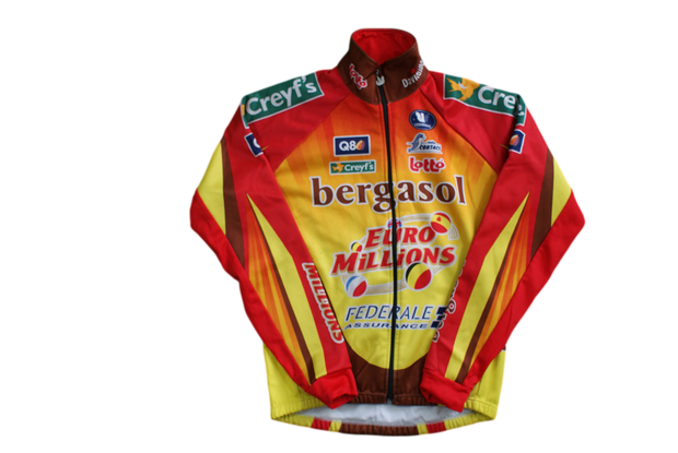 Veste vélo rétro Vermarc Lotto Bergasol Creyf's Q8