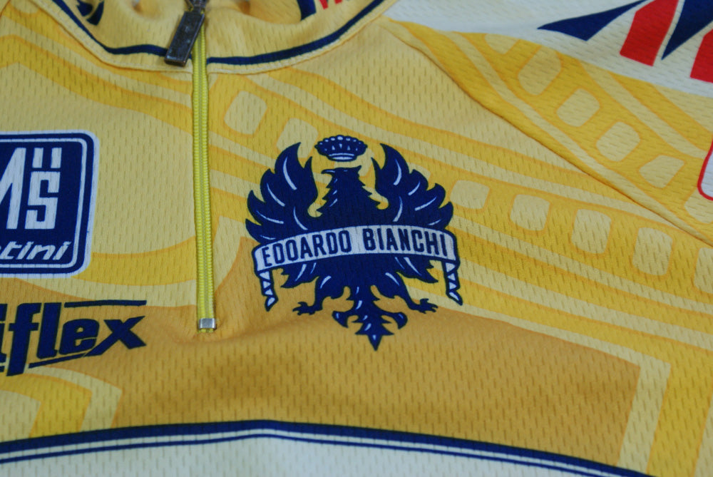 Maillot cyclisme vintage Santini Magniflex Bianchi