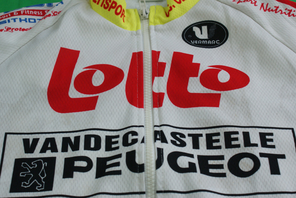 Maillot vélo vintage Vermarc Lotto Intermarché Dalkia Peugeot