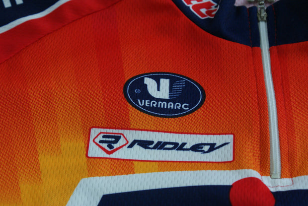 Maillot vélo vintage Vermarc Lotto Ridley UCI Davitamon