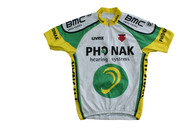 Maillot vélo rétro Descente Phonak BMC Uvex