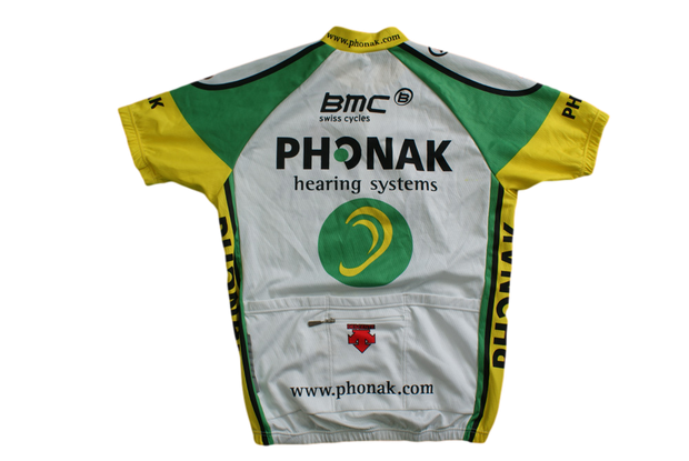 Maillot vélo rétro Descente Phonak BMC Uvex