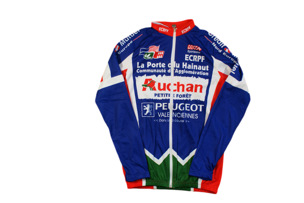 Veste cyclisme vintage Decca Auchan Peugeot La porte du Hainaut Valenciennes