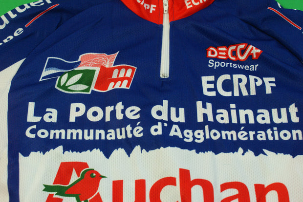 Maillot vélo vintage Decca Auchan Peugeot La porte du Hainaut Valenciennes