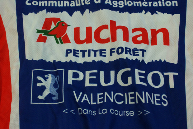 Maillot vélo vintage Decca Auchan Peugeot La porte du Hainaut Valenciennes