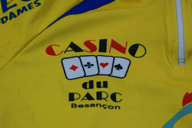 Maillot cyclisme vintage Tinazzi Crédit Mutuel Servidis Casino du Parc Peugeot