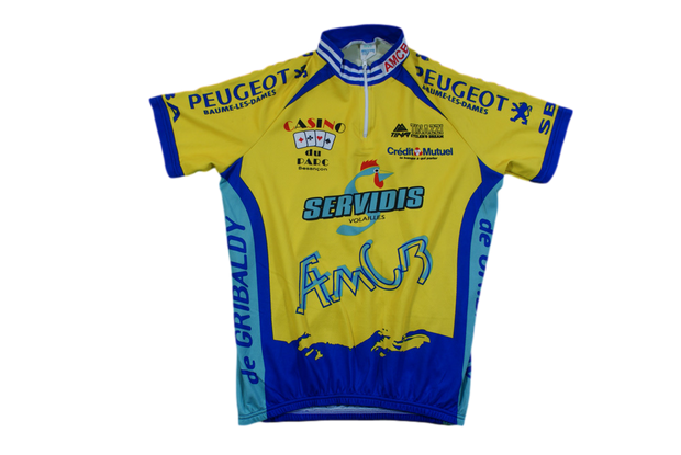 Maillot cyclisme vintage Tinazzi Servidis Crédit Mutuel Casino du Parc