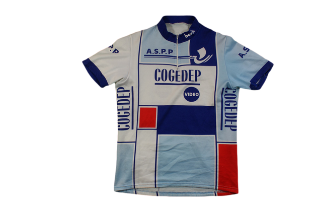 Maillot vélo rétro Bovis ASPP Cogedep