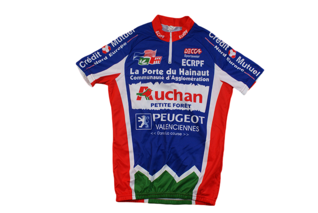 Maillot cyclisme vintage Decca Auchan La porte du Hainaut Crédit Mutuel