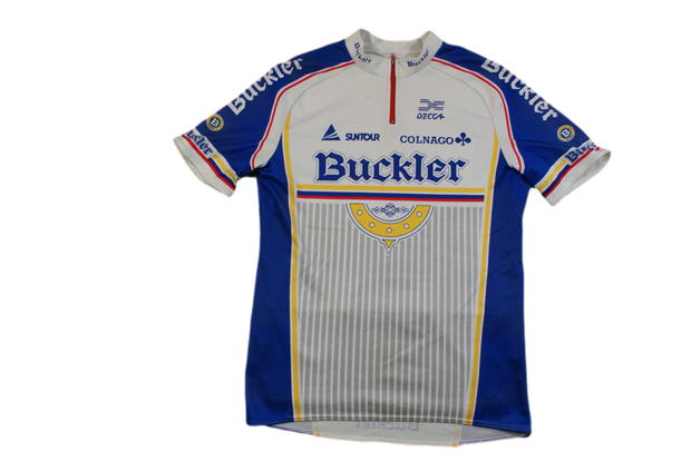 Maillot vélo vintage Decca Buckler Suntour Colnago