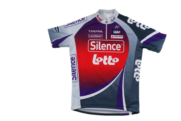 Maillot cyclisme rétro Vermarc Lotto Silence UCI Canyon