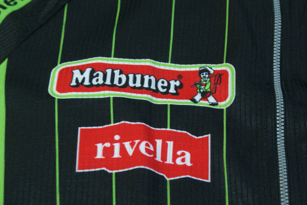 Veste vélo vintage Michel Jordi Crédit Suisse Rivella Malbuner