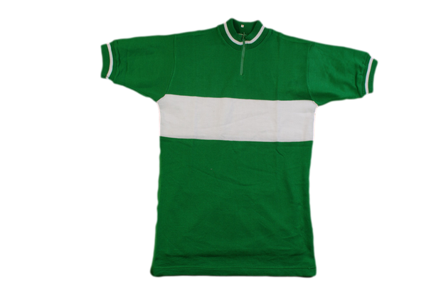 Maillot vélo rétro Decca vert et blanc