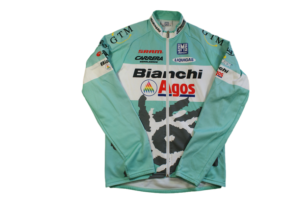 Veste cyclisme vintage Santini Bianchi