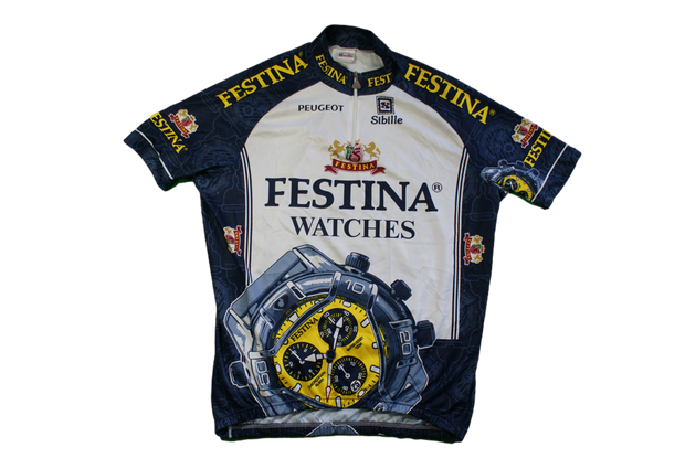 Maillot cyclisme vintage Sibille Festina Peugeot