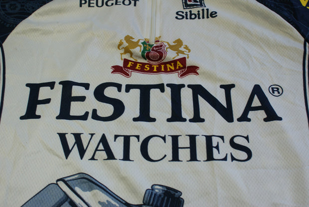 Maillot cyclisme vintage Sibille Festina Peugeot