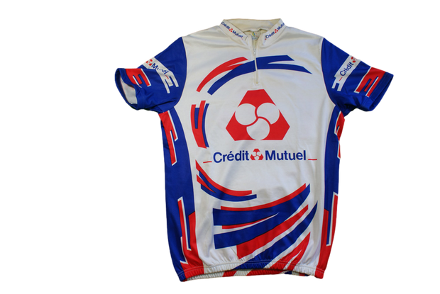 Maillot vélo rétro Crédit Mutuel manches courtes