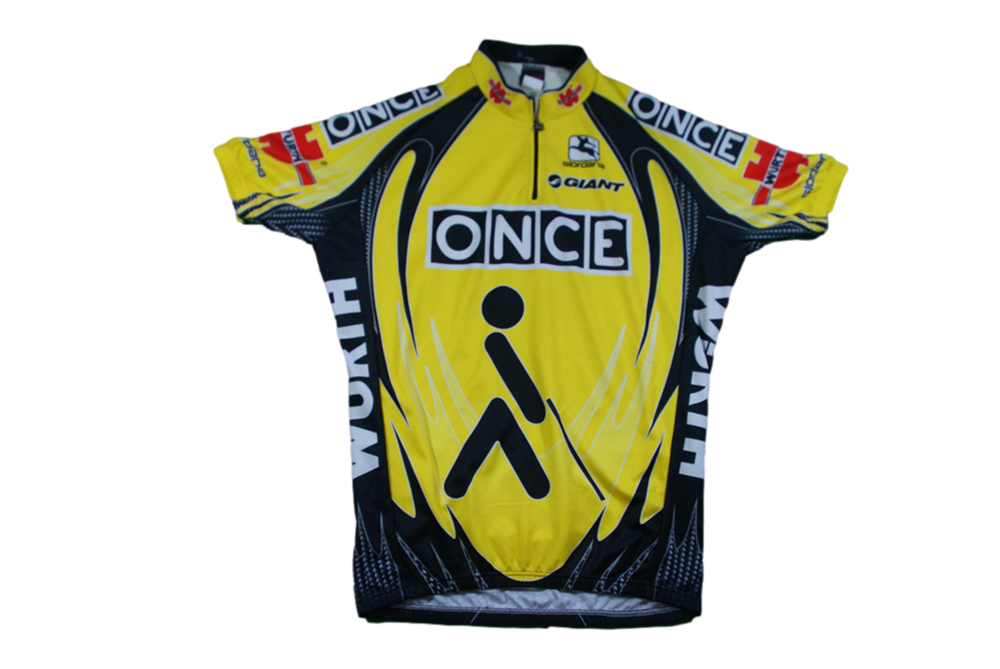 Maillot Cycliste Vintage Giordana – Jaune, Taille L, équipe ONCE Giant, Années 90