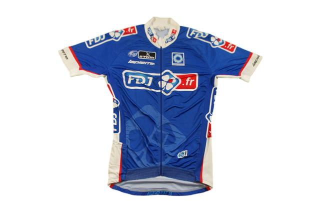 Maillot Vélo Vintage B'Twin Française Des Jeux Lapierre UCI Le Bleuet De France Maillot Vélo Vintage B'Twin Française Des Jeux Lapierre UCI Le Bleuet De France