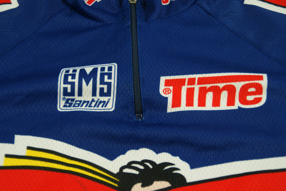 Maillot cycliste SMS Santini Bonjour intégral Manche Longue Jersey Vintage - L
