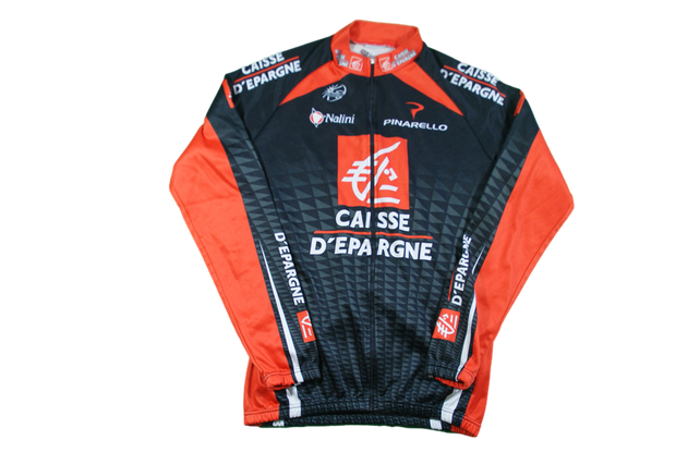 Maillot cyclisme vintage manches courtes Caisse d'Epargne Nalini Pinarello UCI