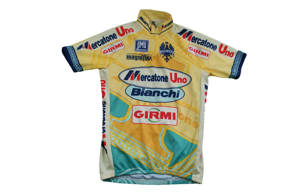 Maillot vélo vintage Bianchi Santini Mercatone Uno