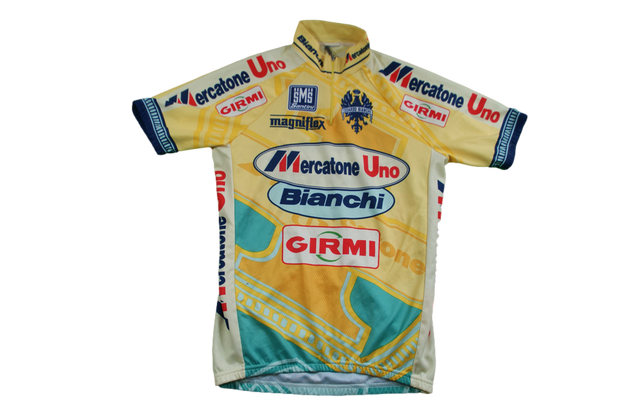 Maillot vélo vintage Bianchi Santini Mercatone Uno