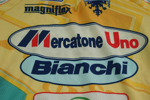 Maillot vélo vintage Bianchi Santini Mercatone Uno